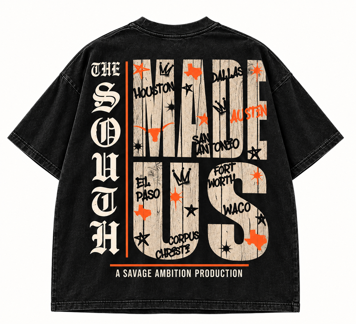 Texas Red River tee Black back