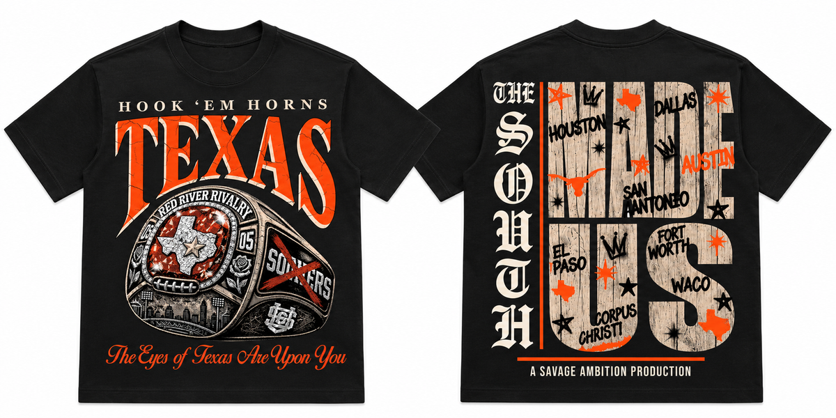 Texas Red River Tee — Black