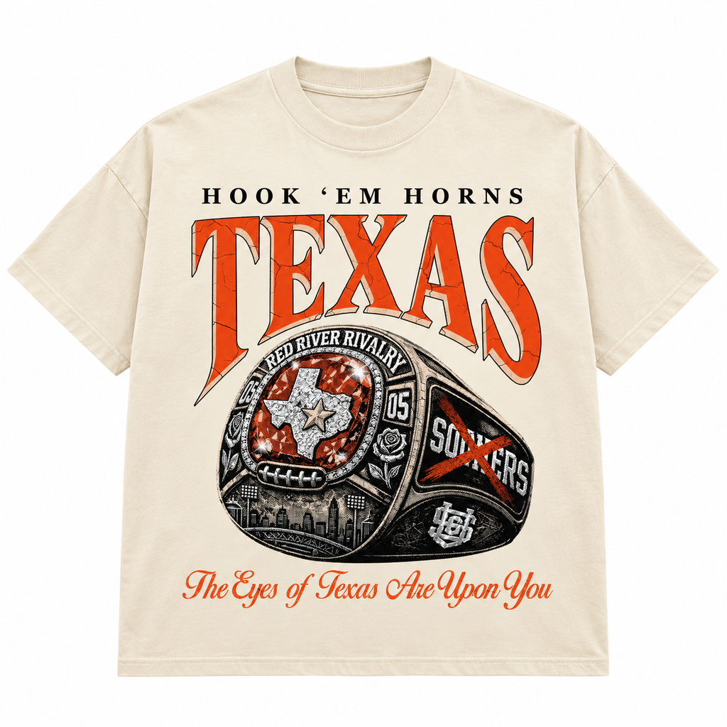 Texas Red River Tee — Cream