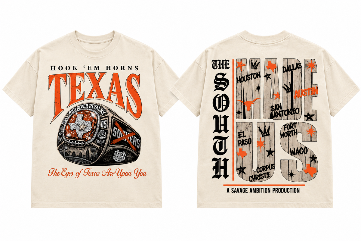 Texas Red River Tee — Cream