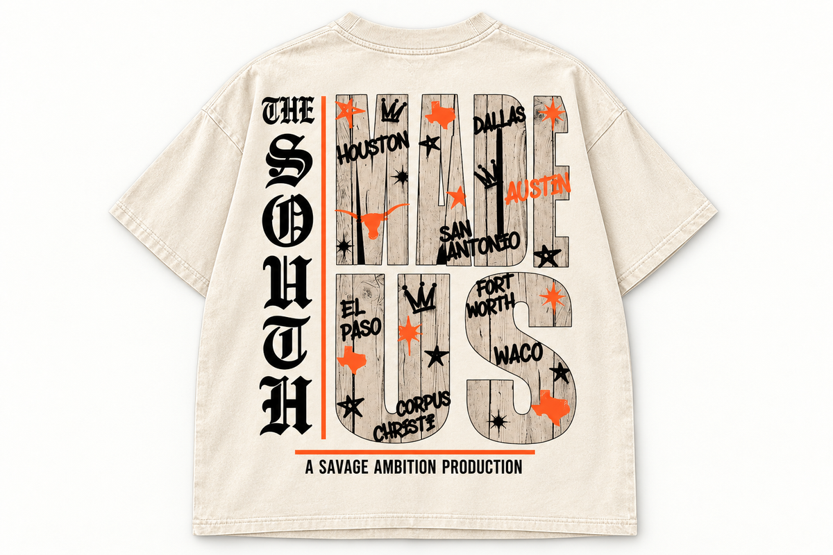 Texas Red River tee Cream back